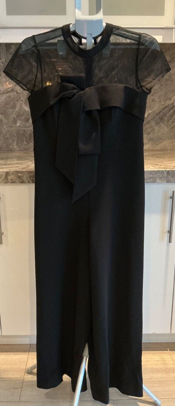 JS Collections Women's Black Oversize Bow Jumpsuit Size 4